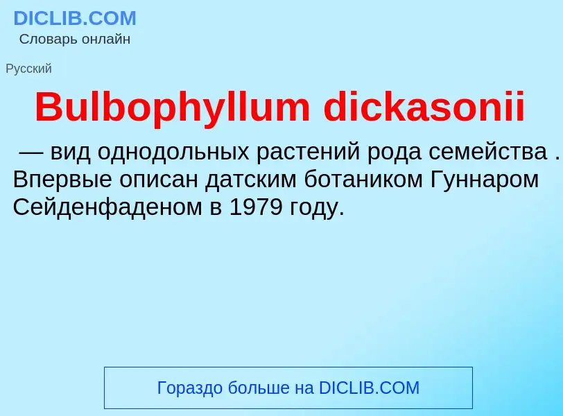 Что такое Bulbophyllum dickasonii - определение