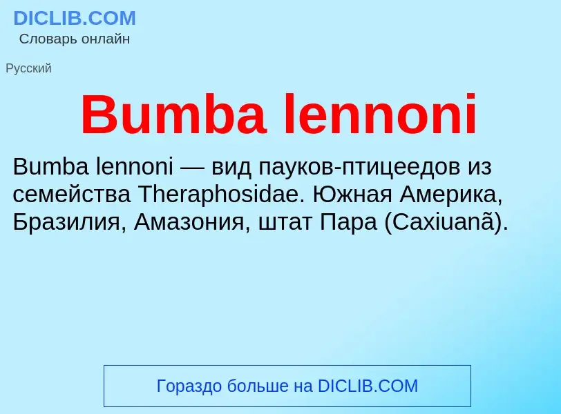 Что такое Bumba lennoni - определение