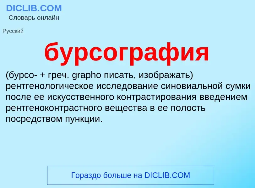 Was ist бурсография  - Definition