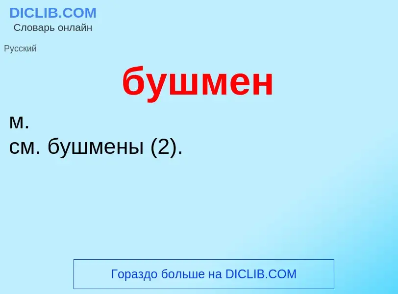 What is бушмен - meaning and definition