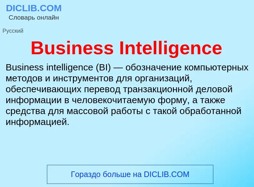 Che cos'è Business Intelligence - definizione