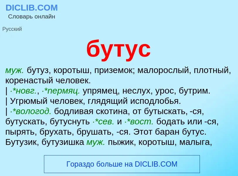 Что такое бутус - определение