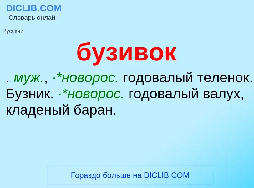 Was ist бузивок - Definition