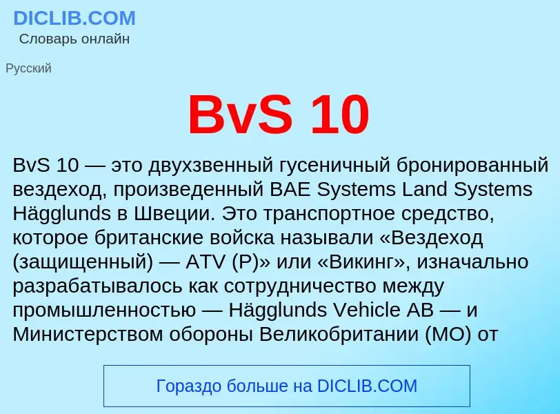 Che cos'è BvS 10 - definizione