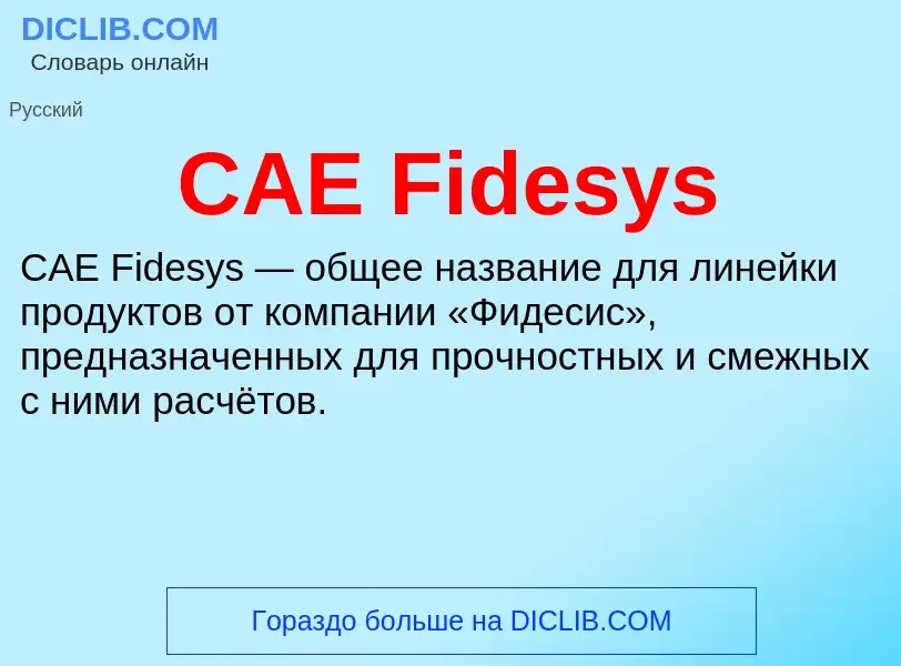 Was ist CAE Fidesys - Definition