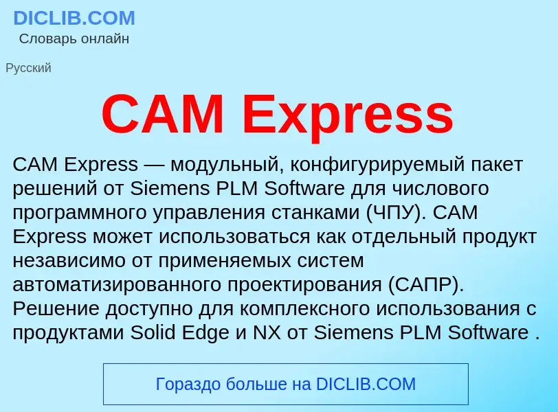 Che cos'è CAM Express - definizione