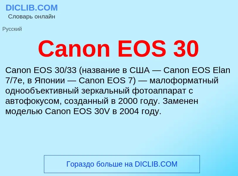 Was ist Canon EOS 30 - Definition