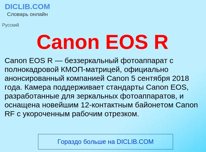 Что такое Canon EOS R - определение