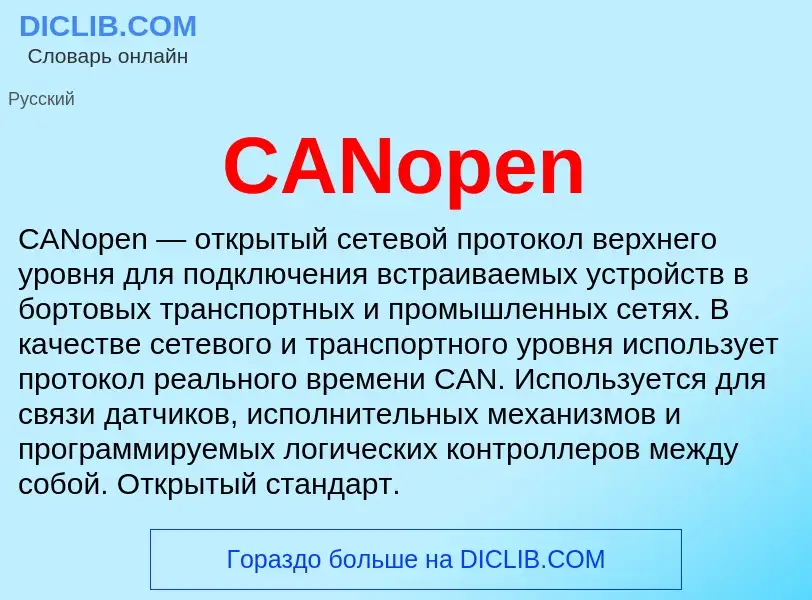 Что такое CANopen - определение