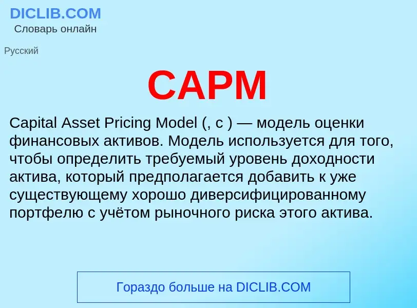 Что такое CAPM - определение