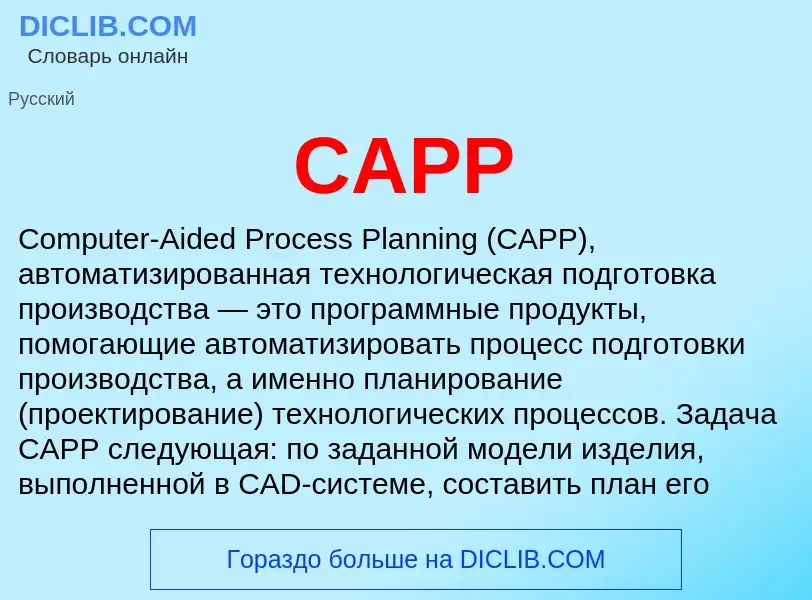 Che cos'è CAPP - definizione