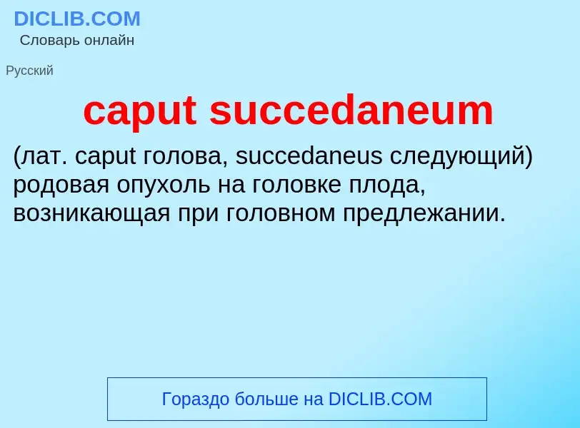 Что такое caput succedaneum  - определение