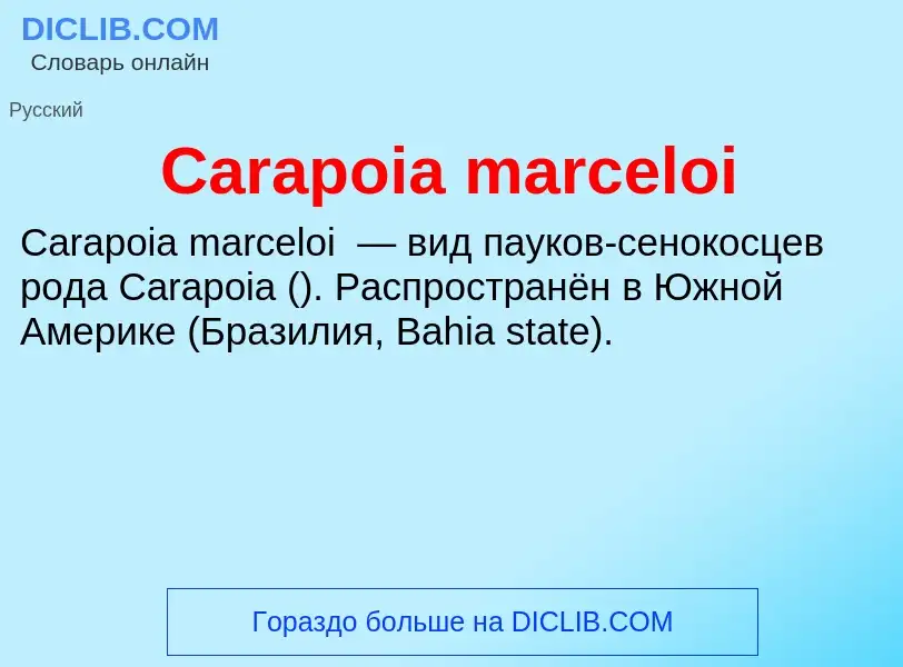 Что такое Carapoia marceloi - определение