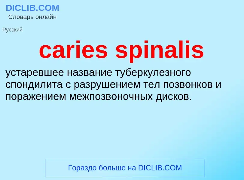 Was ist caries spinalis - Definition