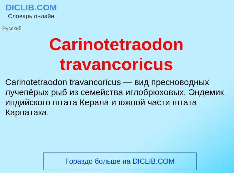 Что такое Carinotetraodon travancoricus - определение