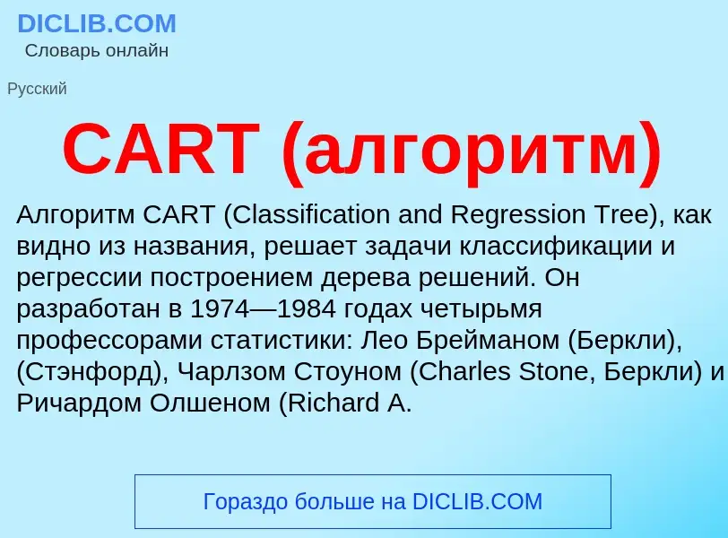 Что такое CART (алгоритм) - определение