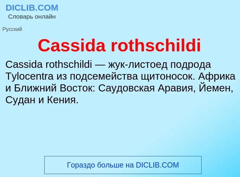 Что такое Cassida rothschildi - определение