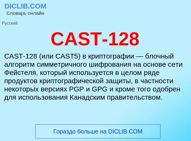 Che cos'è CAST-128 - definizione