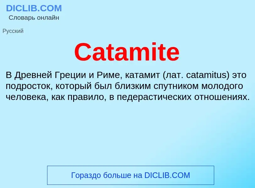 Что такое Catamite - определение