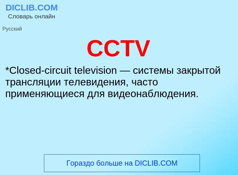 What is CCTV - meaning and definition