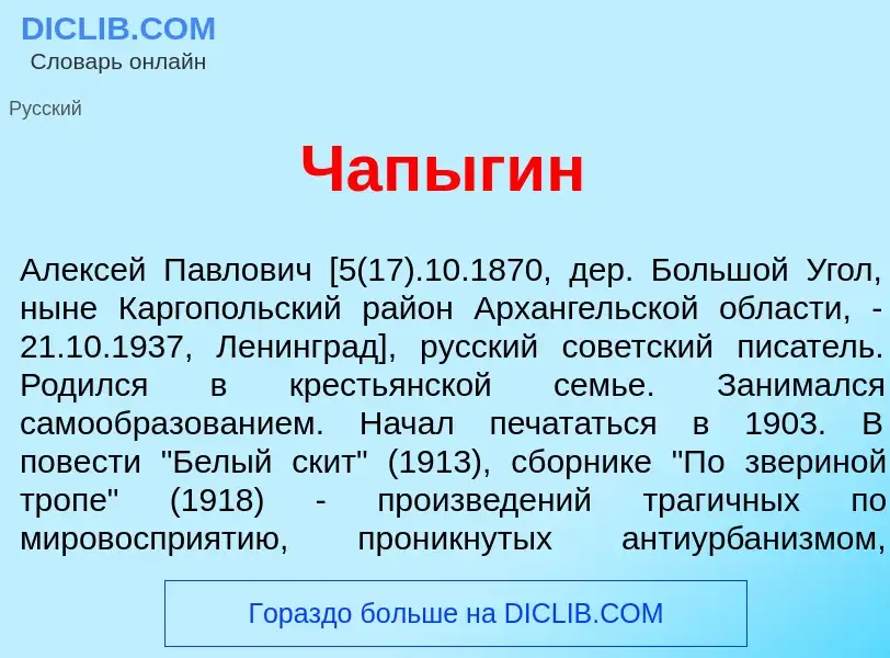 Что такое Чап<font color="red">ы</font>гин - определение