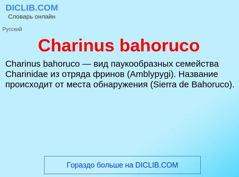 Что такое Charinus bahoruco - определение