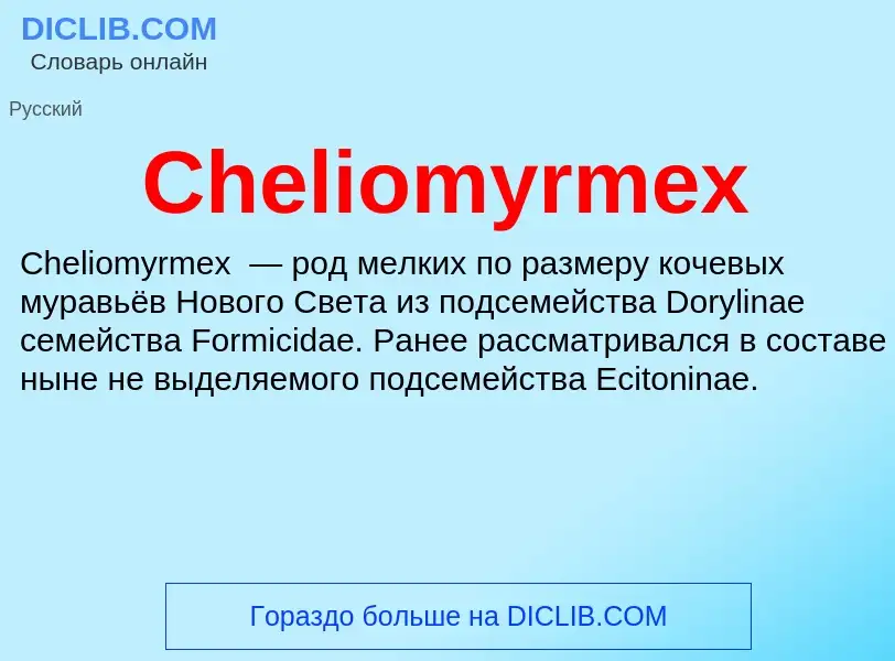 Что такое Cheliomyrmex - определение