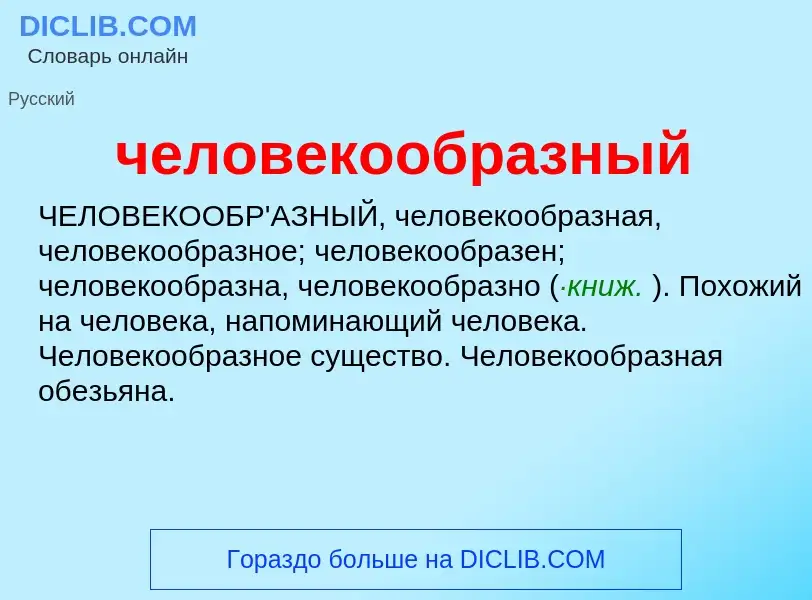 What is человекообразный - definition