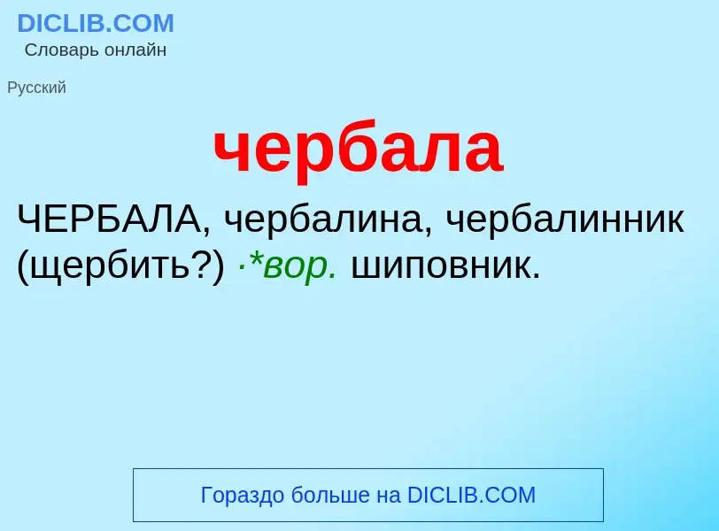 What is чербала - definition