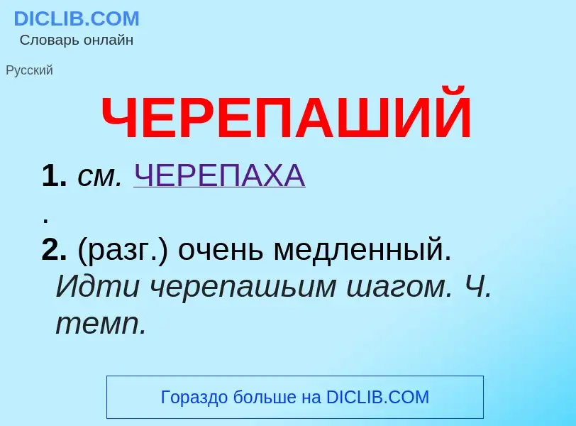 What is ЧЕРЕПАШИЙ - definition