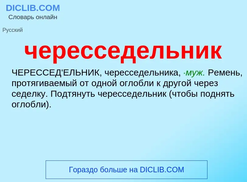 ¿Qué es чересседельник? - significado y definición