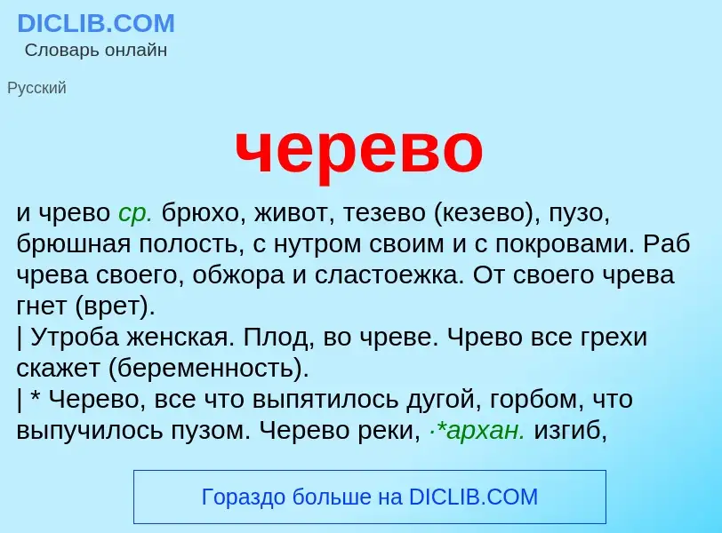 What is черево - definition