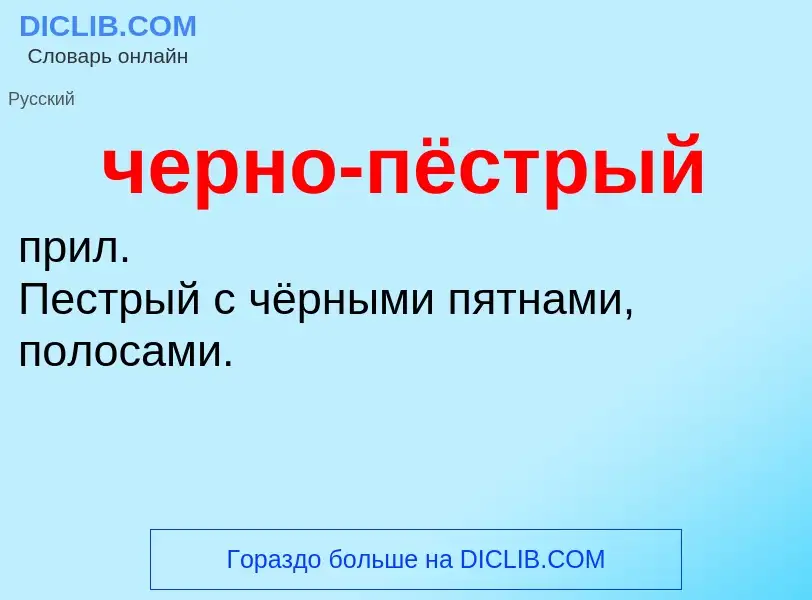 What is черно-пёстрый - definition