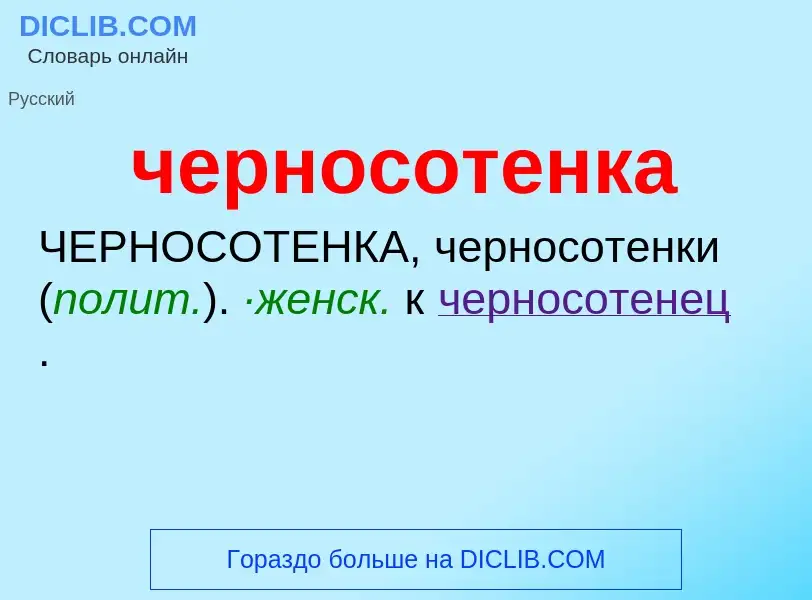 What is черносотенка - definition