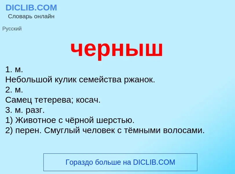 What is черныш - definition