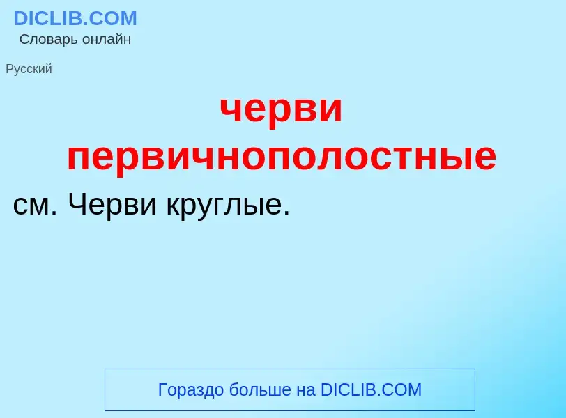 What is черви первичнополостные - definition