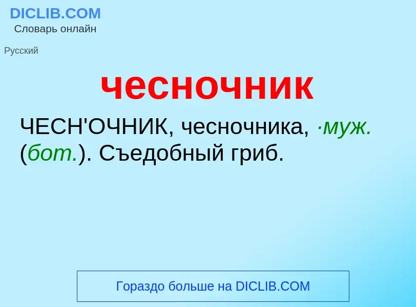 O que é чесночник - definição, significado, conceito