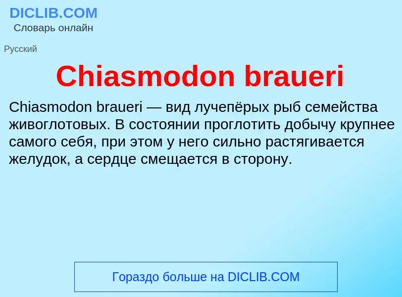 Что такое Chiasmodon braueri - определение