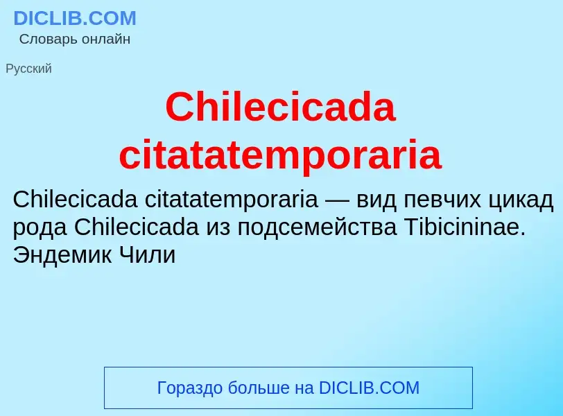 Что такое Chilecicada citatatemporaria - определение