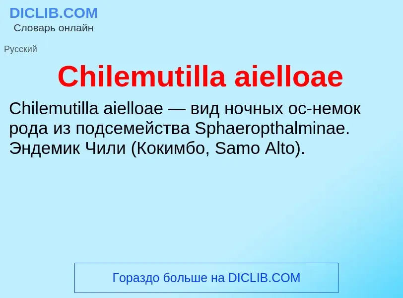 Что такое Chilemutilla aielloae - определение