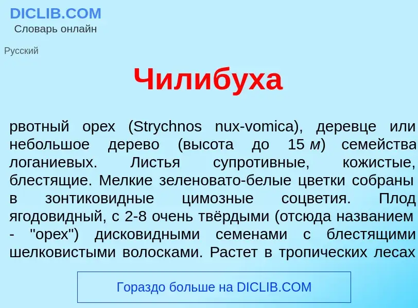 What is Чилиб<font color="red">у</font>ха - meaning and definition