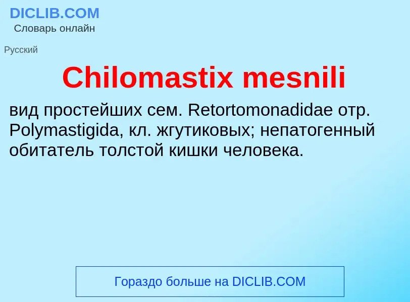 Что такое Chilomastix mesnili - определение