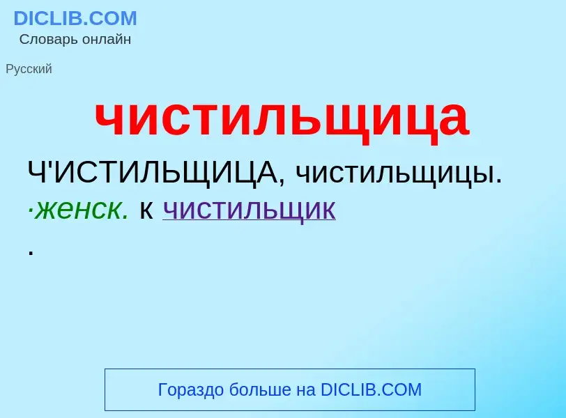 What is чистильщица - definition