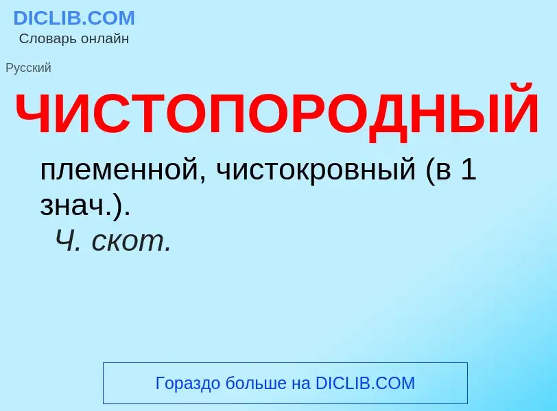 What is ЧИСТОПОРОДНЫЙ - definition