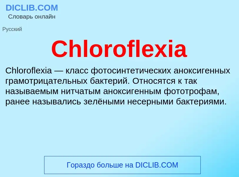 Что такое Chloroflexia - определение