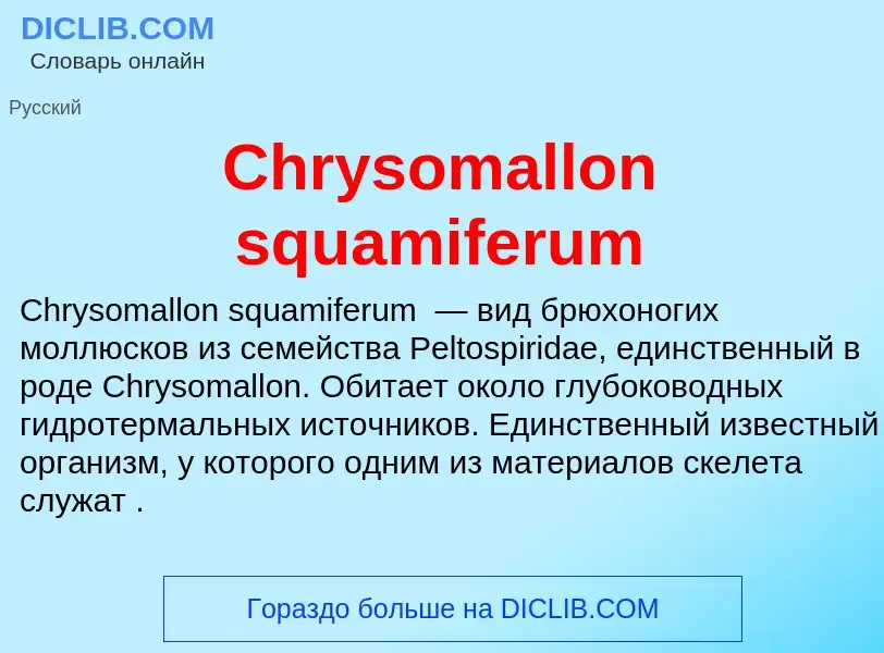 Что такое Chrysomallon squamiferum - определение