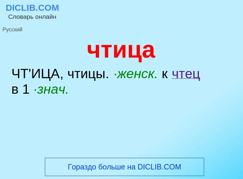 What is чтица - definition