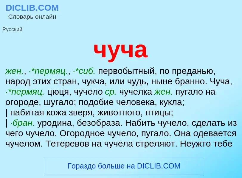 Was ist чуча - Definition