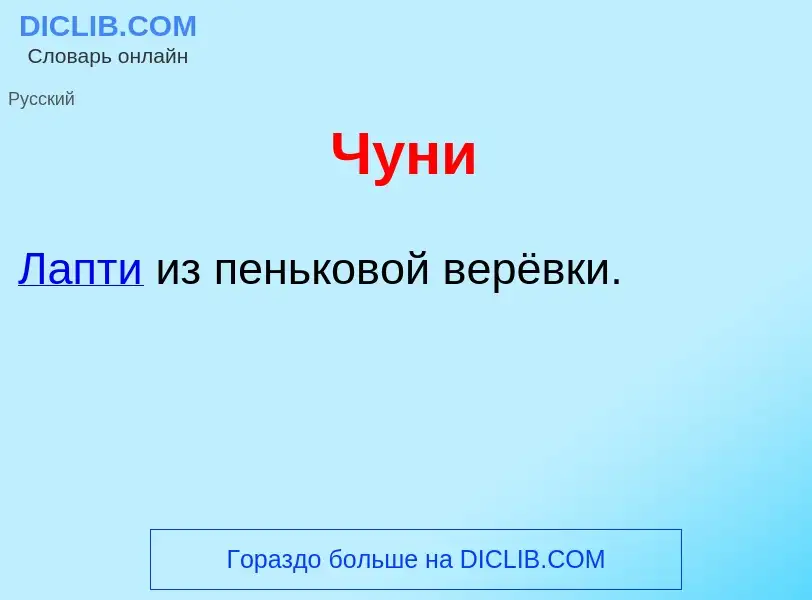 Что такое Ч<font color="red">у</font>ни - определение