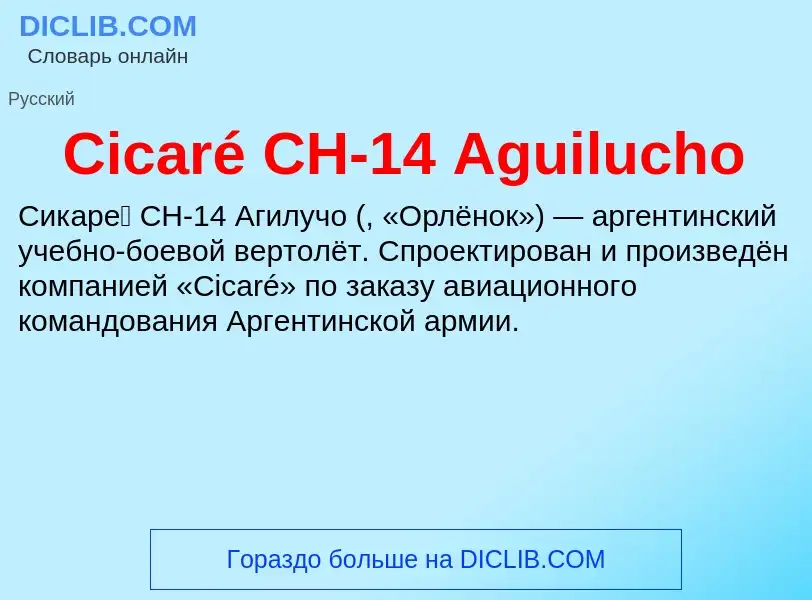 Τι είναι Cicaré CH-14 Aguilucho - ορισμός